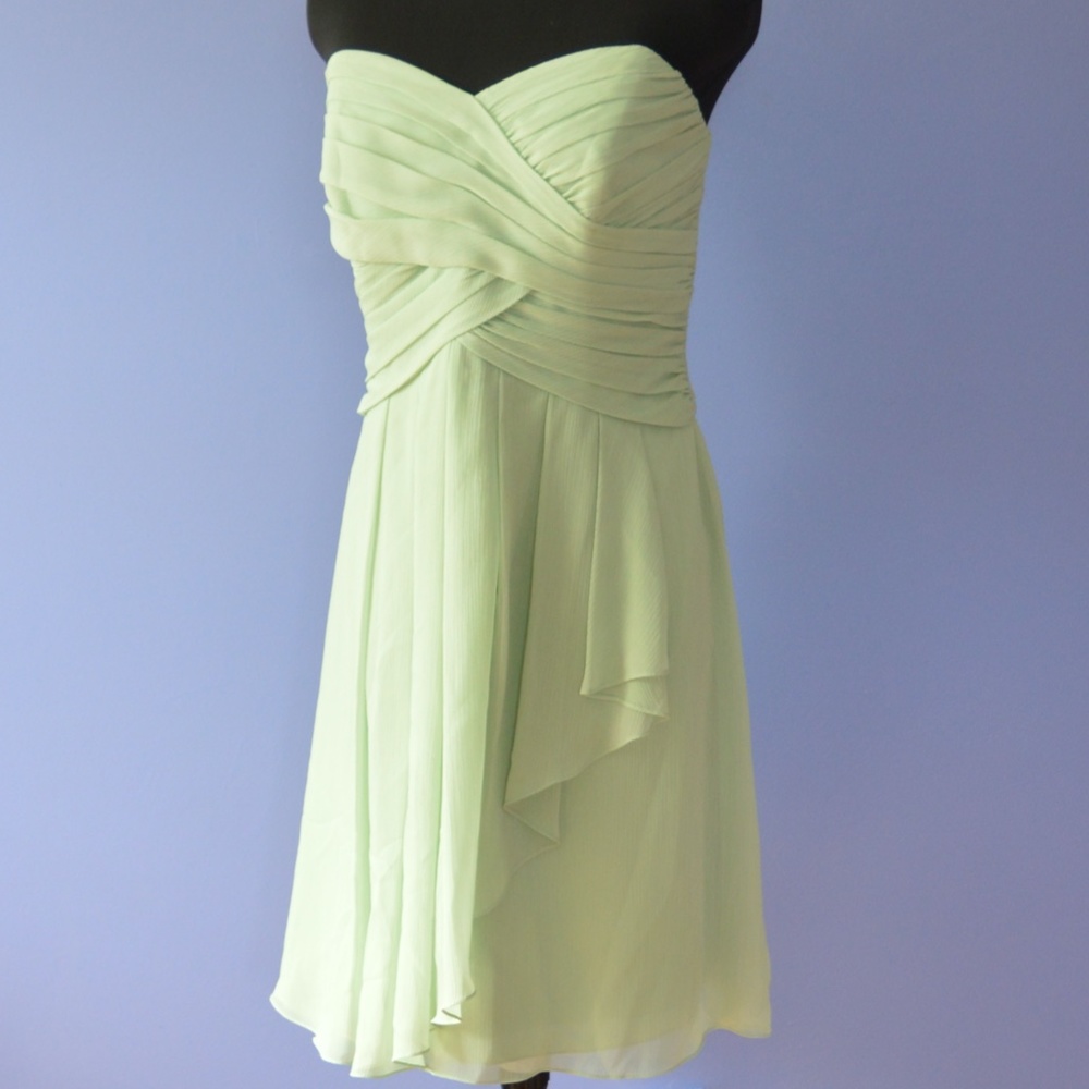 Davids Bridal Short Chiffon Crinkle Dress